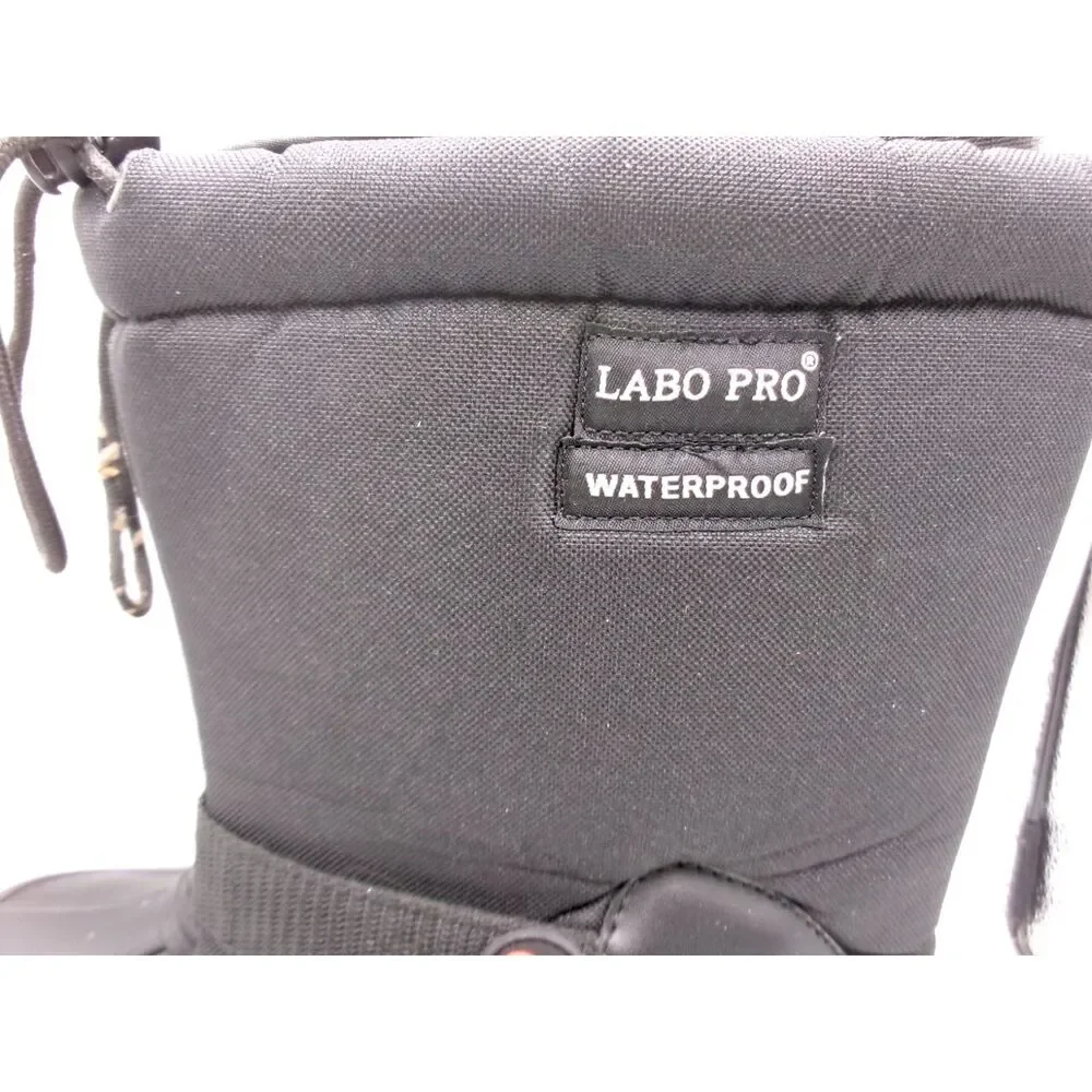 Labo Pro Waterproof Black Pull On Winter Snow Boots Size 9 Men's Removable Liner